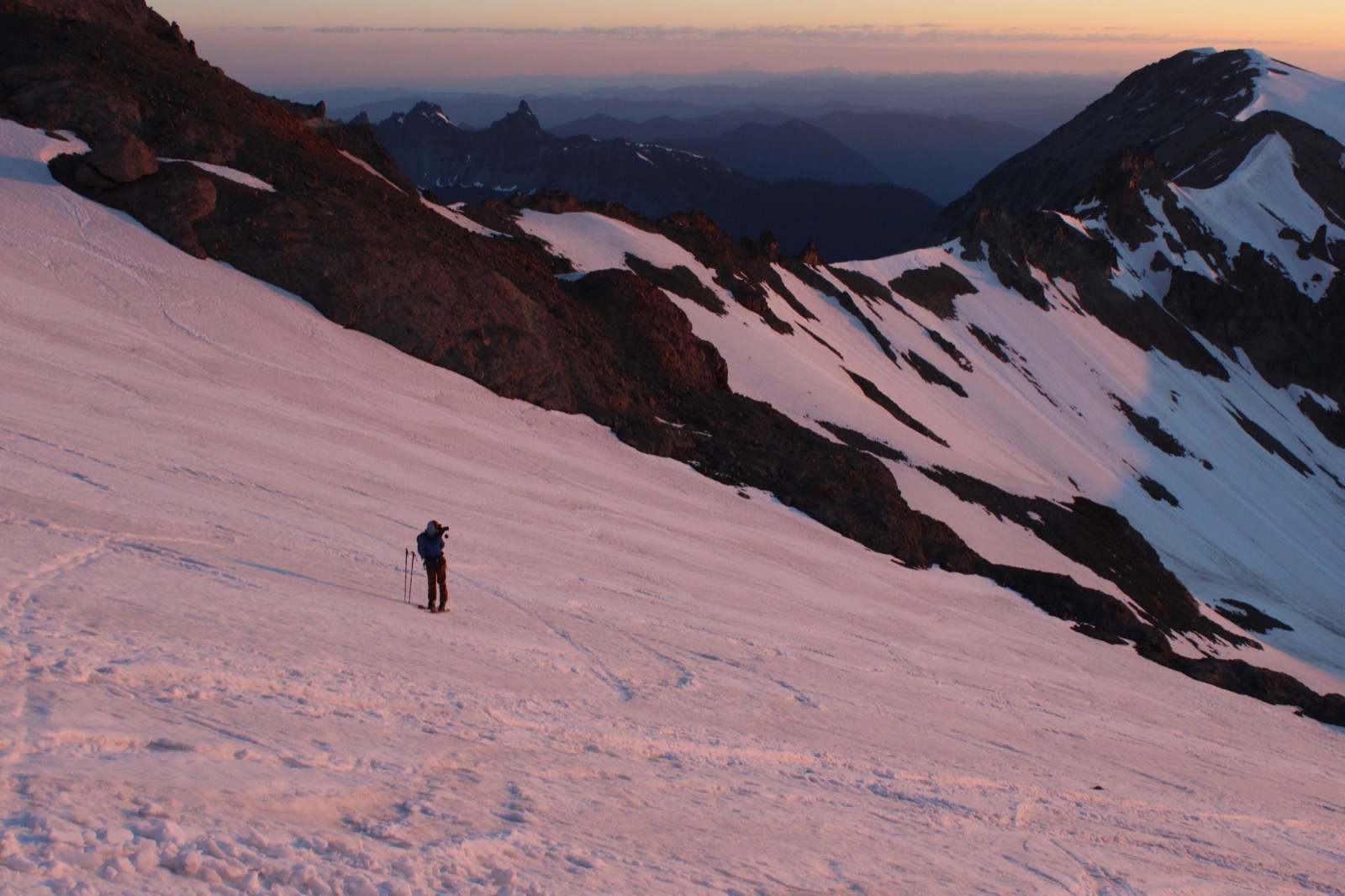 Sun rising on Rainer.