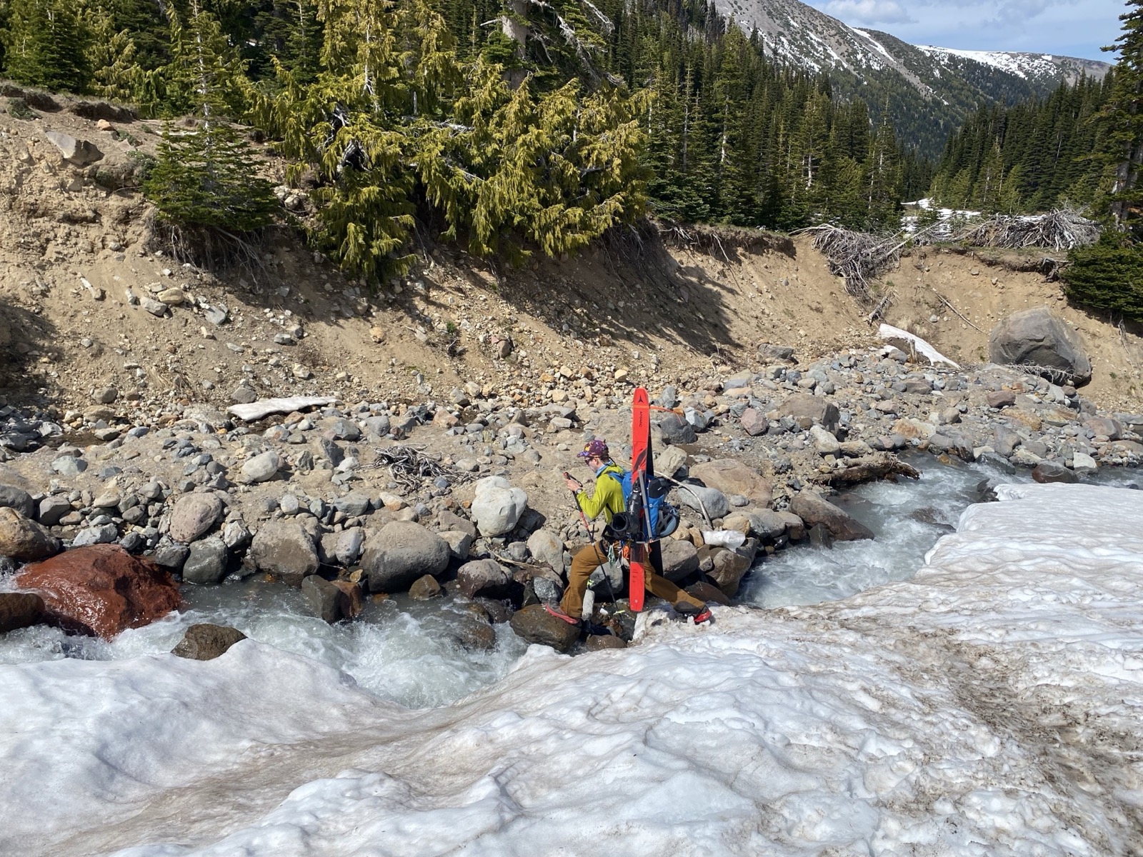 The creek crossing with four miles to go.